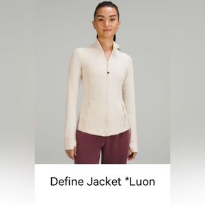 Lululemon Athletica White Opal Luon Define Jacket